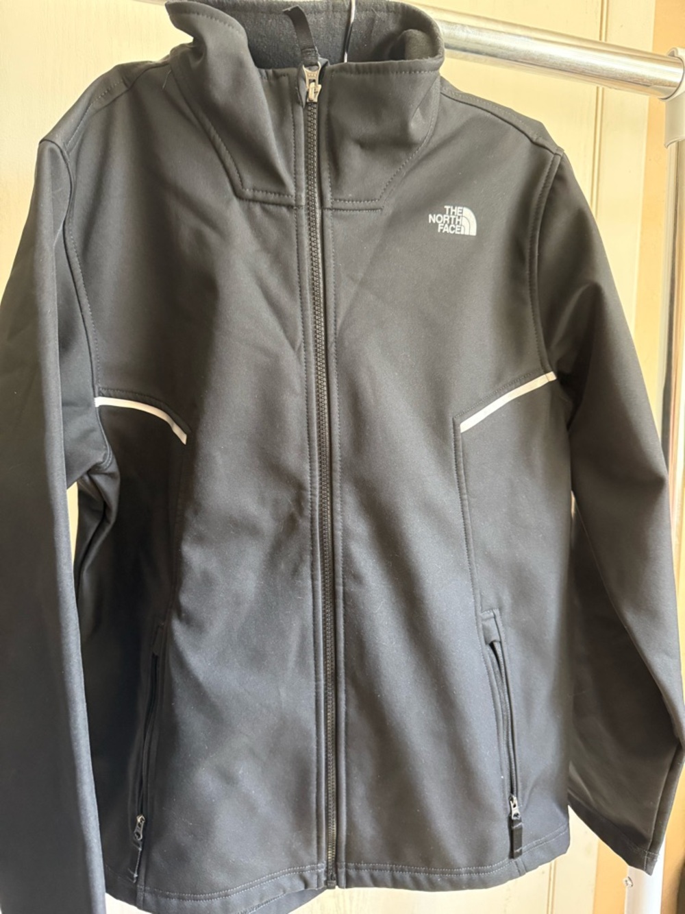 The North Face Black Softshell Performance Jacket with Reflective Trim